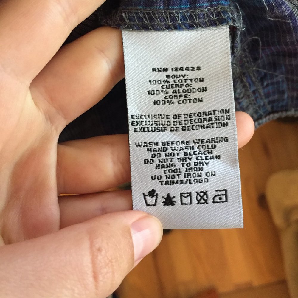 DKNY Modern Plaid button down - Picture 4 of 4